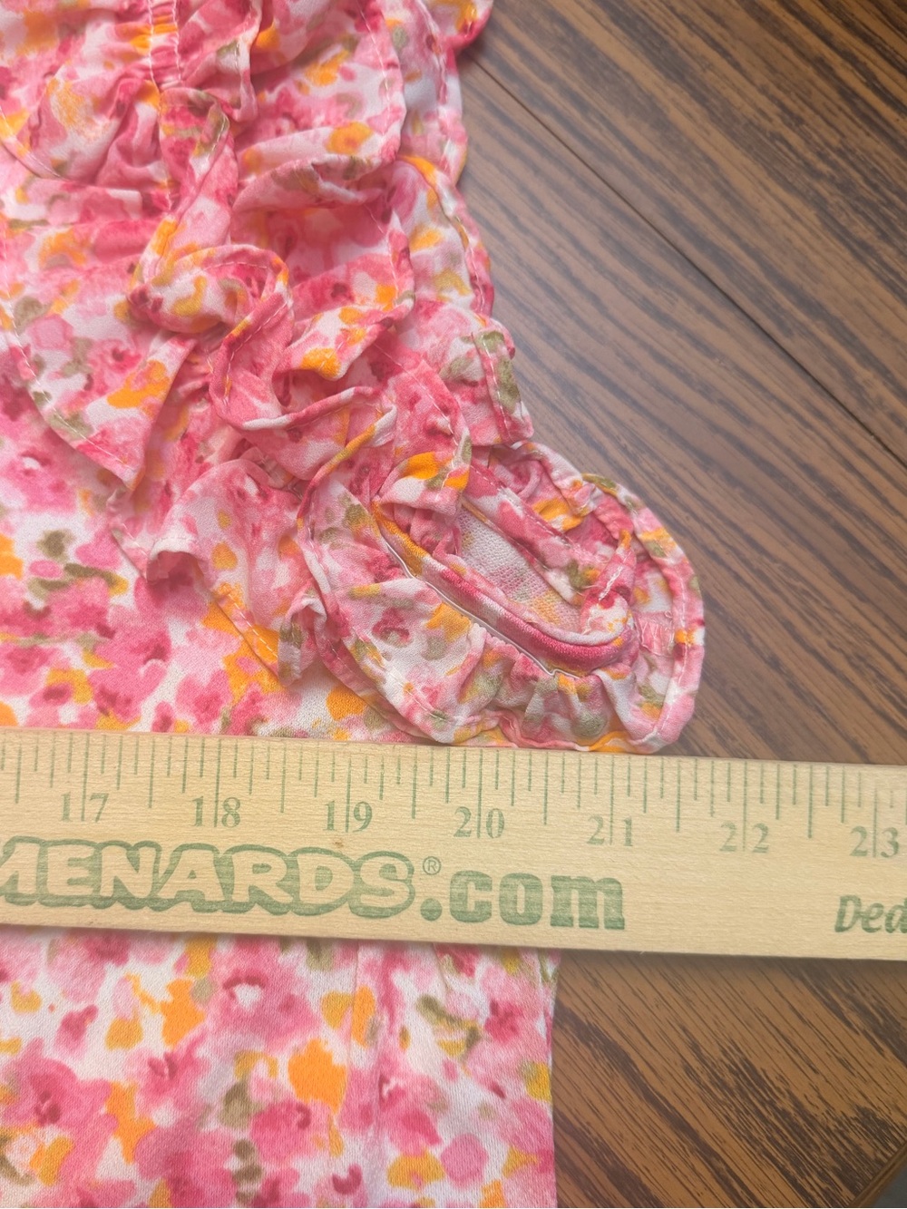 CeCe Pink Floral Ruffle Blouse - Picture 10 of 11